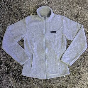 Columbia Women's Light Gray Zip-Front Fleece Jacket